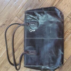 Fossil 3 compartment briefcase shoulder tote bag